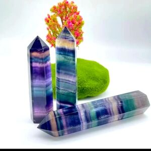 Rainbow Fluorite 4 Inch Natural Rainbow Crystal Tower, Healing Crystal P…
